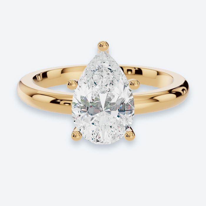 Pear Lab Diamond Solitaire Engagement Ring