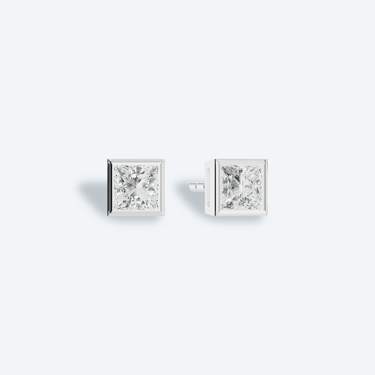 Princess Bezel Lab Diamond Studs