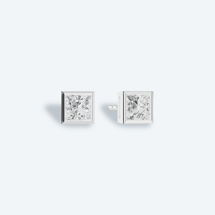 Princess Bezel Lab Diamond Studs