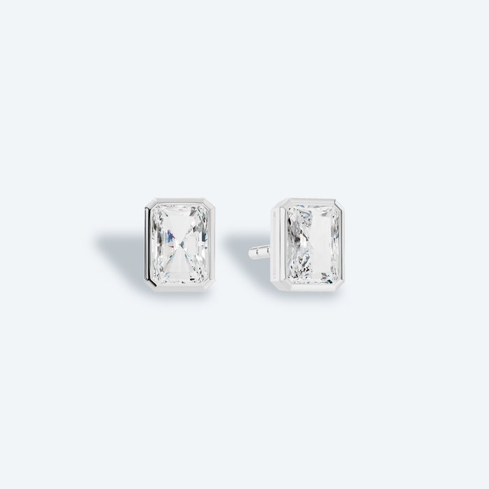 Radiant Bezel Lab Diamond Studs