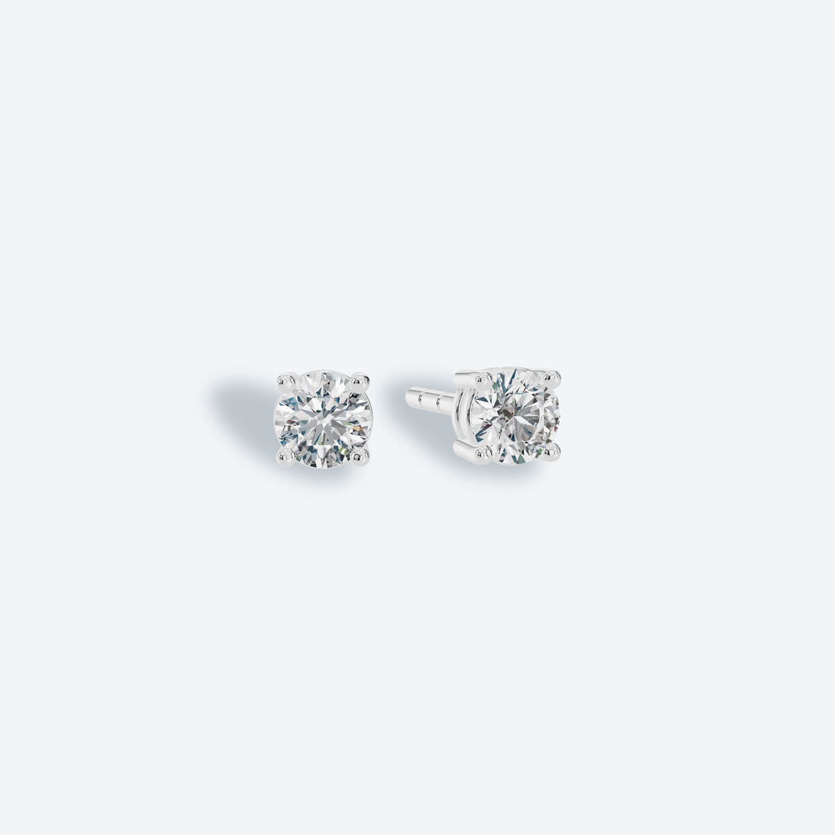 Round Brilliant Four-Prong Lab Diamond Studs