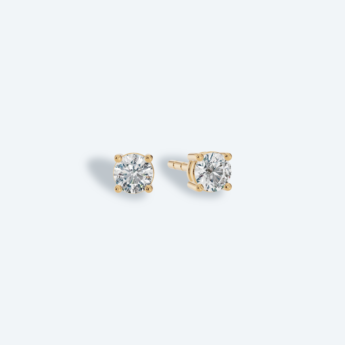 Round Brilliant Four-Prong Lab Diamond Studs