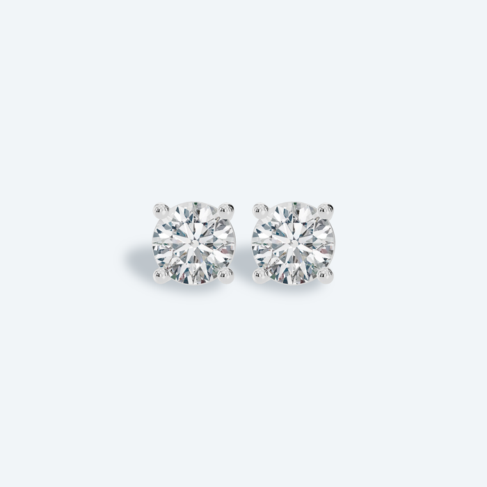 Round Brilliant Four-Prong Lab Diamond Studs