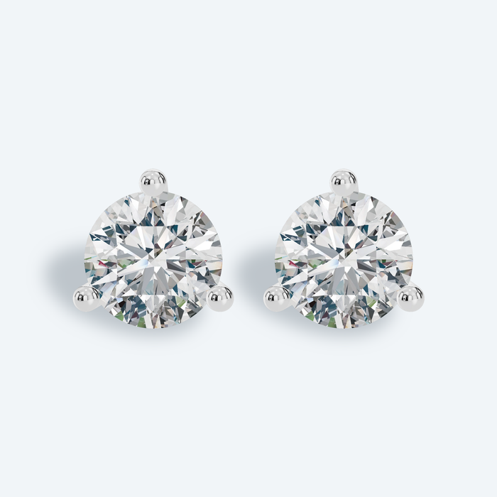 Round Brilliant Martini Lab Diamond Statement Studs