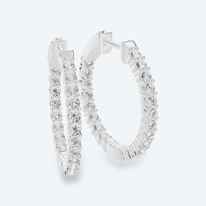 Micro-Pavé Inside-Out Lab Diamond Hoops
