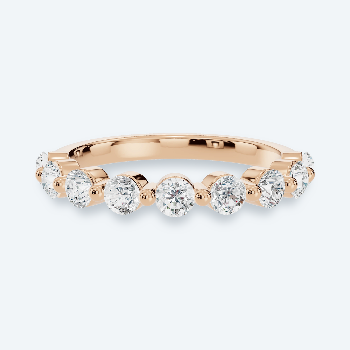 Nine-Stone Round Lab Diamond Ring
