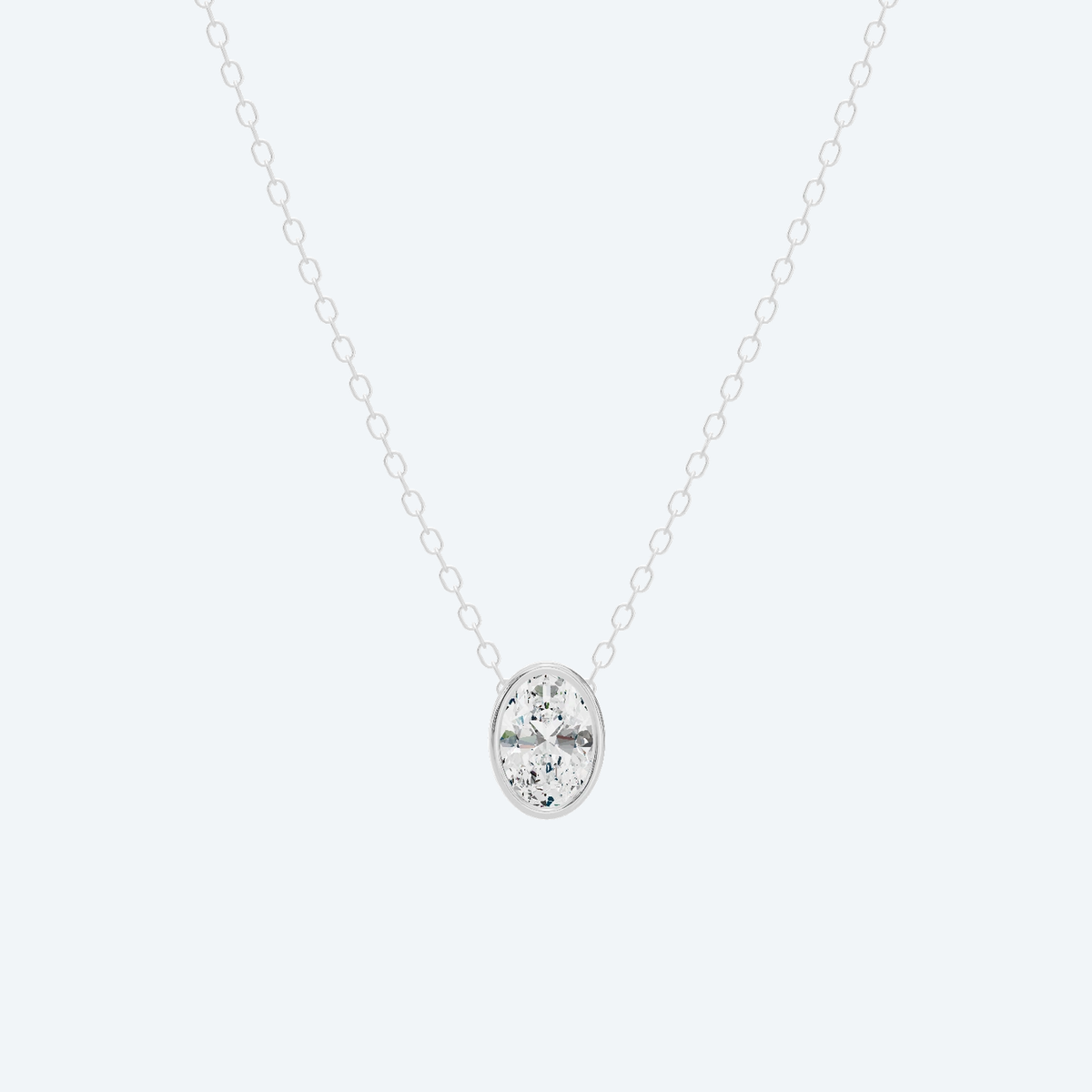 Oval Bezel Lab Diamond Pendant