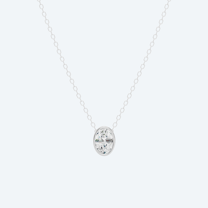 Oval Bezel Lab Diamond Pendant