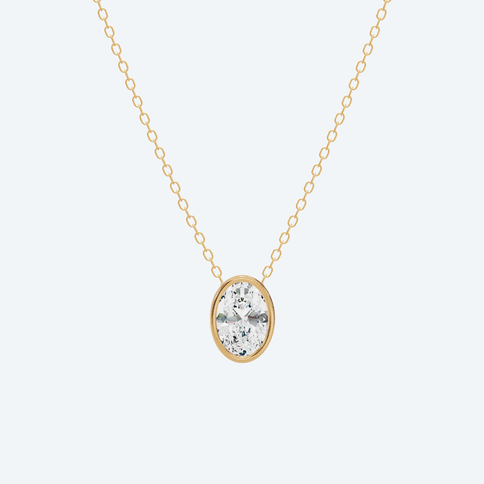 Oval Bezel Lab Diamond Pendant
