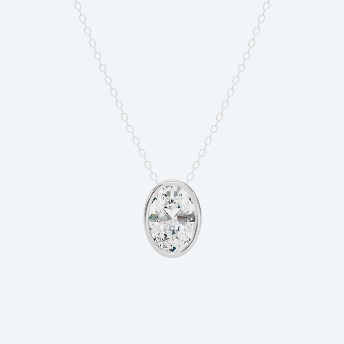 Oval Bezel Lab Diamond Pendant