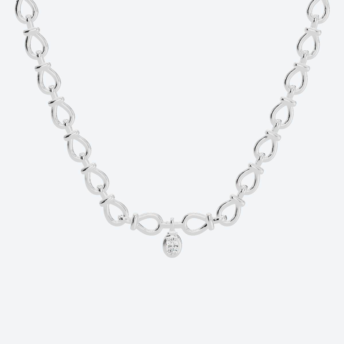 Oval Lab Diamond Solitaire Necklace