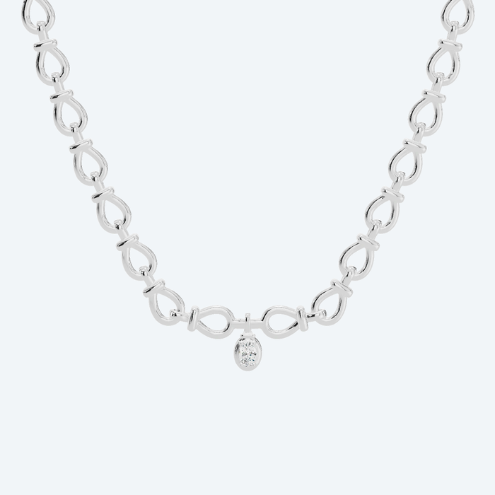 Oval Lab Diamond Solitaire Necklace