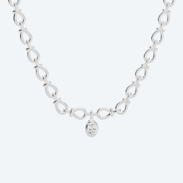 Oval Lab Diamond Solitaire Necklace