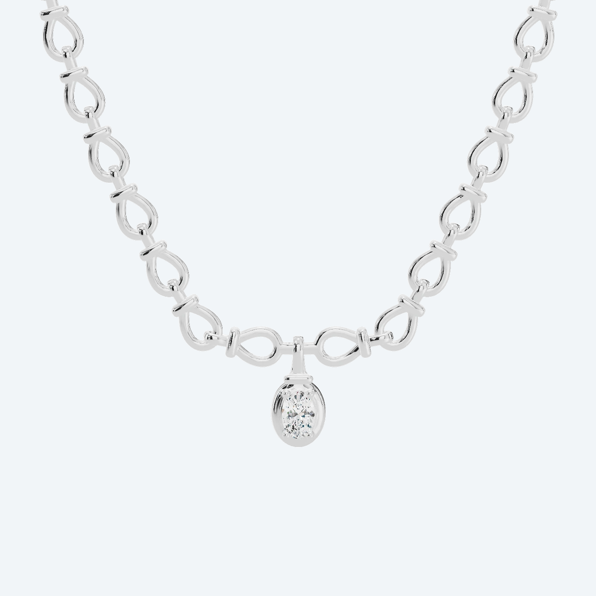 Oval Lab Diamond Solitaire Necklace