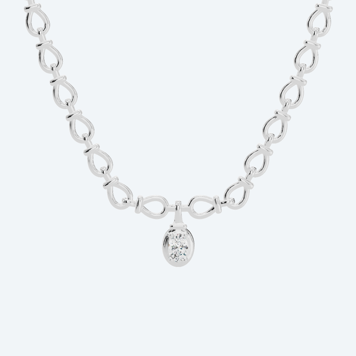 Oval Lab Diamond Solitaire Necklace