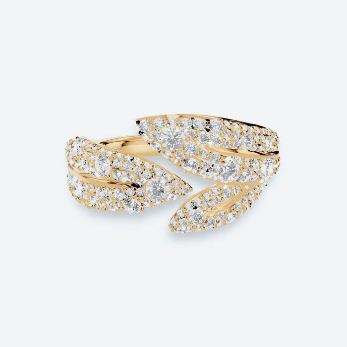 Pavé Olive Branch Lab Diamond Ring