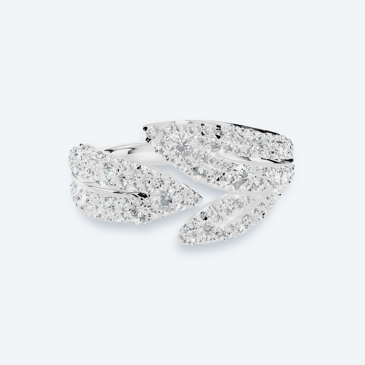 Pavé Olive Branch Lab Diamond Ring