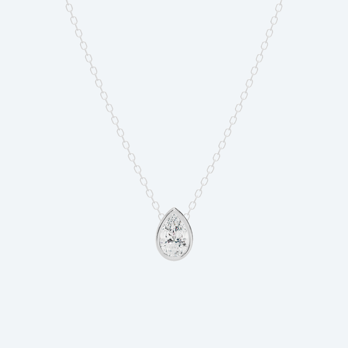 Pear Bezel Lab Diamond Pendant