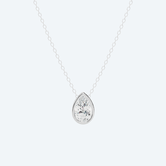 Pear Bezel Lab Diamond Pendant