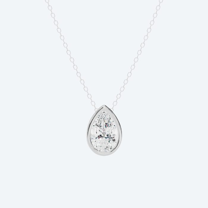 Pear Bezel Lab Diamond Pendant
