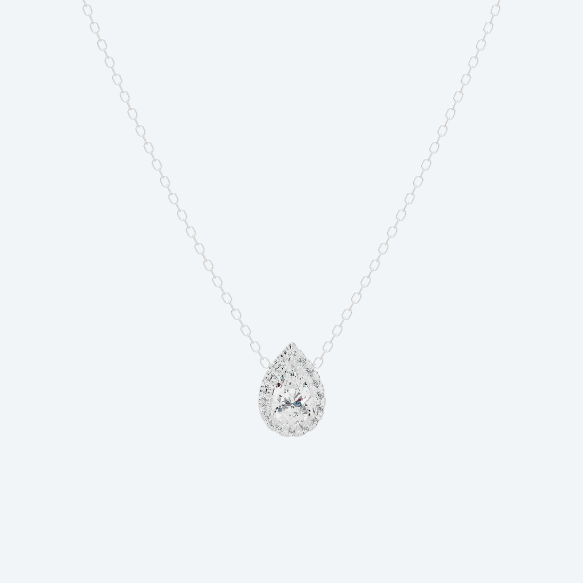 Pear Halo Lab Diamond Pendant - 0.50 ctw