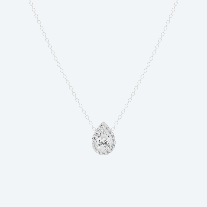 Pear Halo Lab Diamond Pendant
