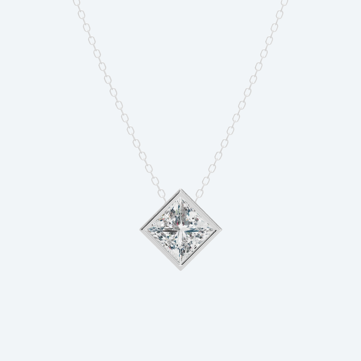 Princess Bezel Lab Diamond Pendant