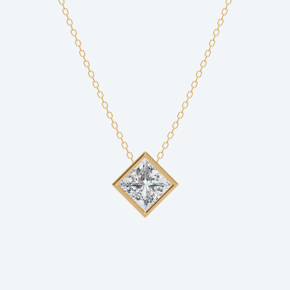 Princess Bezel Lab Diamond Pendant
