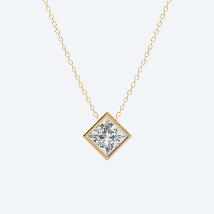 Princess Bezel Lab Diamond Pendant