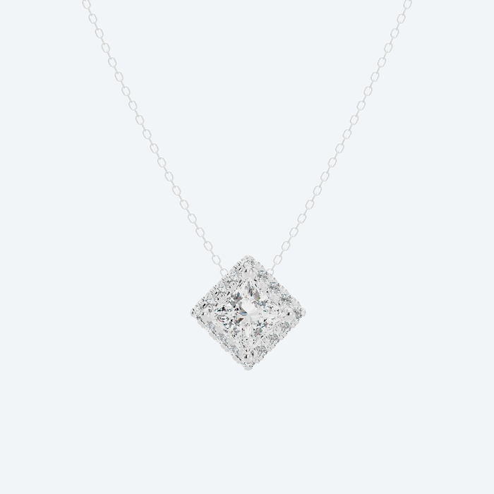 Princess Halo Lab Diamond Pendant