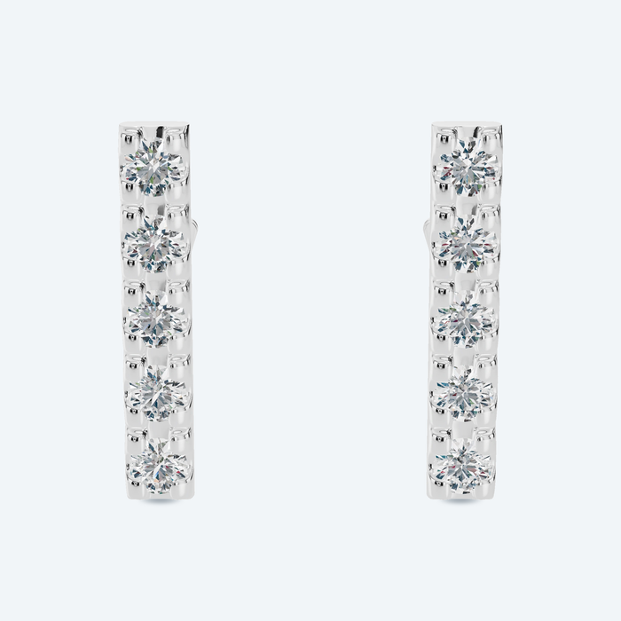 Lab Diamond Round Prong-Set Drop Earrings