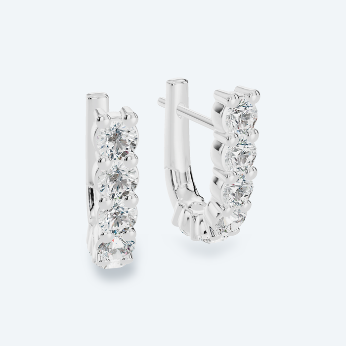 Prong-Set Lab Diamond Huggie Hoops