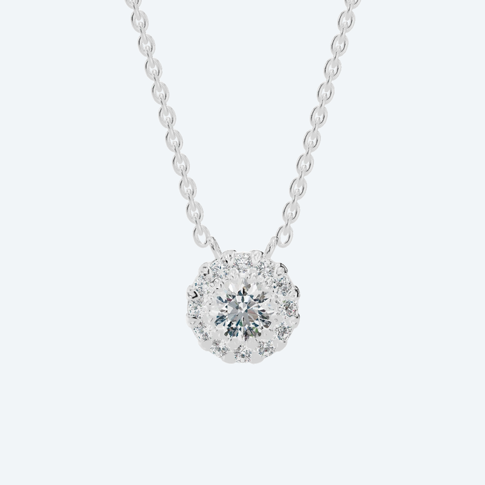 Round Brilliant Halo Lab Diamond Pendant