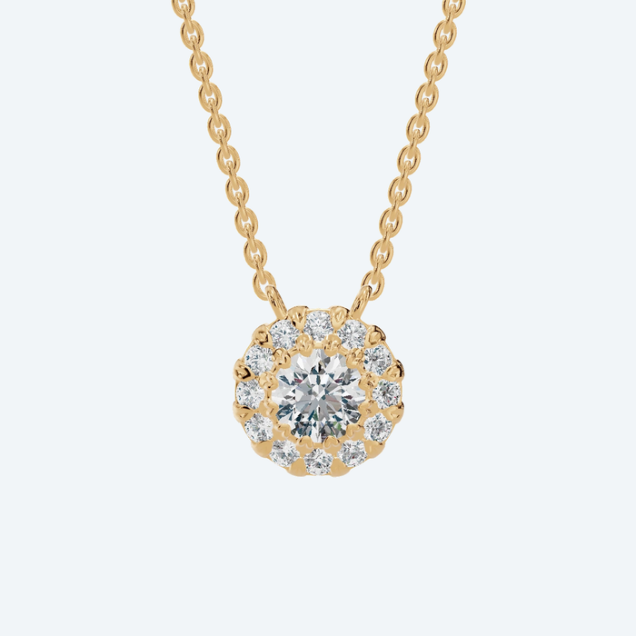 Round Brilliant Halo Lab Diamond Pendant