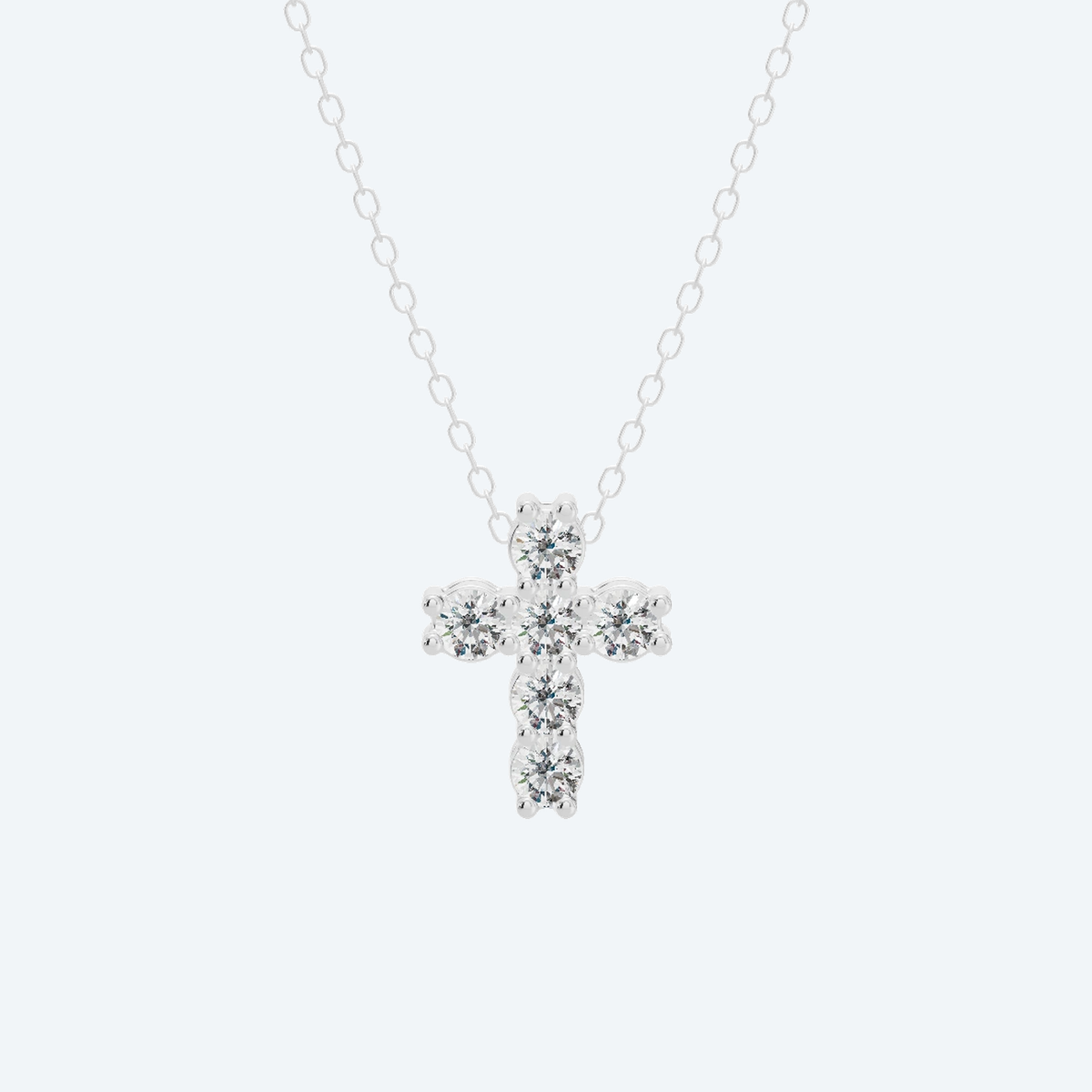 Round Brilliant Lab Diamond Cross Pendant