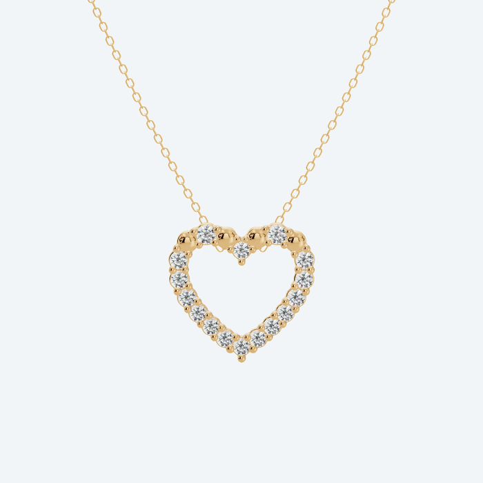 Round Brilliant Lab Diamond Heart Pendant