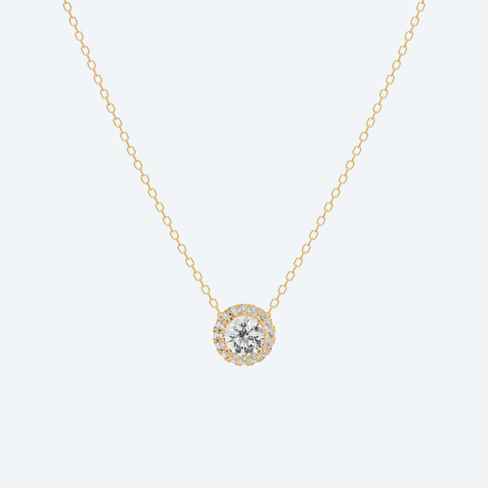 Round Halo Lab Diamond Pendant