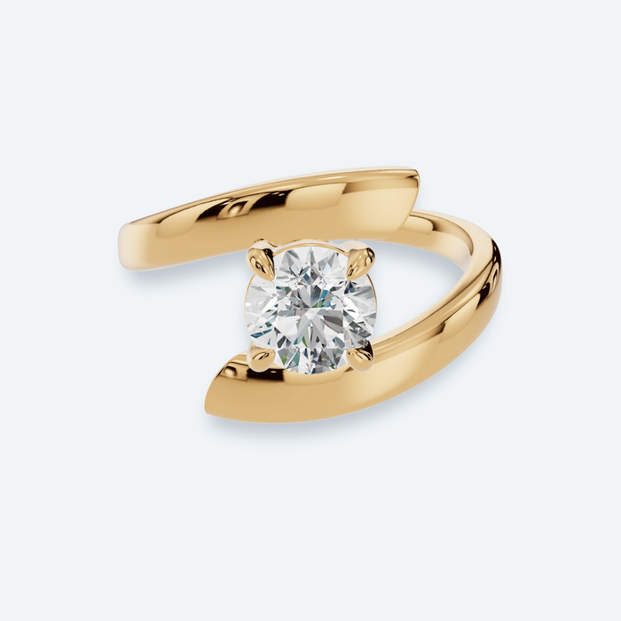 Round Lab Diamond Bypass Ring