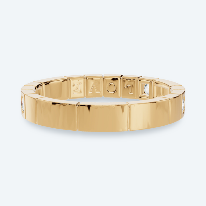 Seven-Stone Engraved Lab Diamond Band