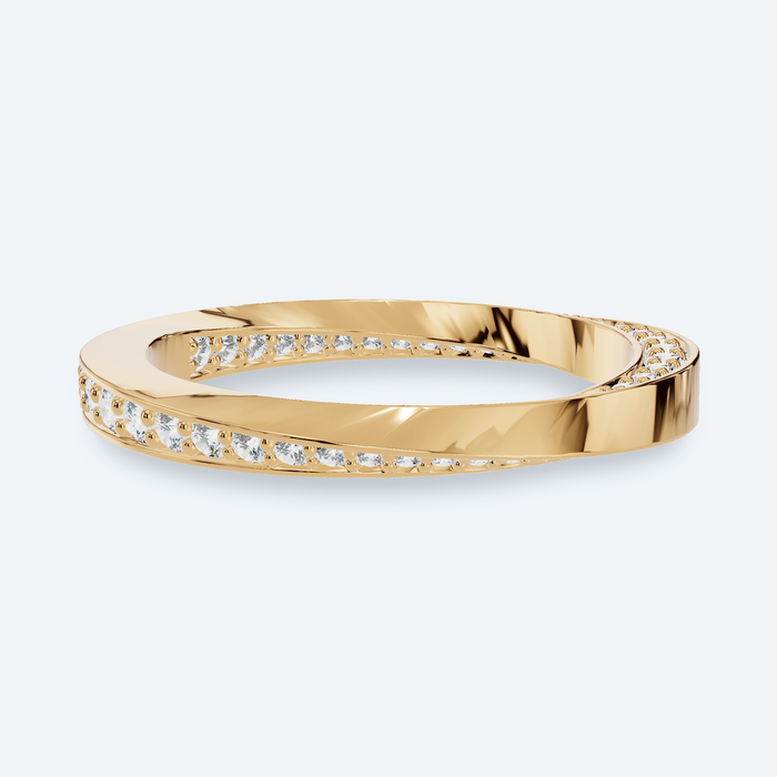 Spiral Pavé Lab Diamond Ring