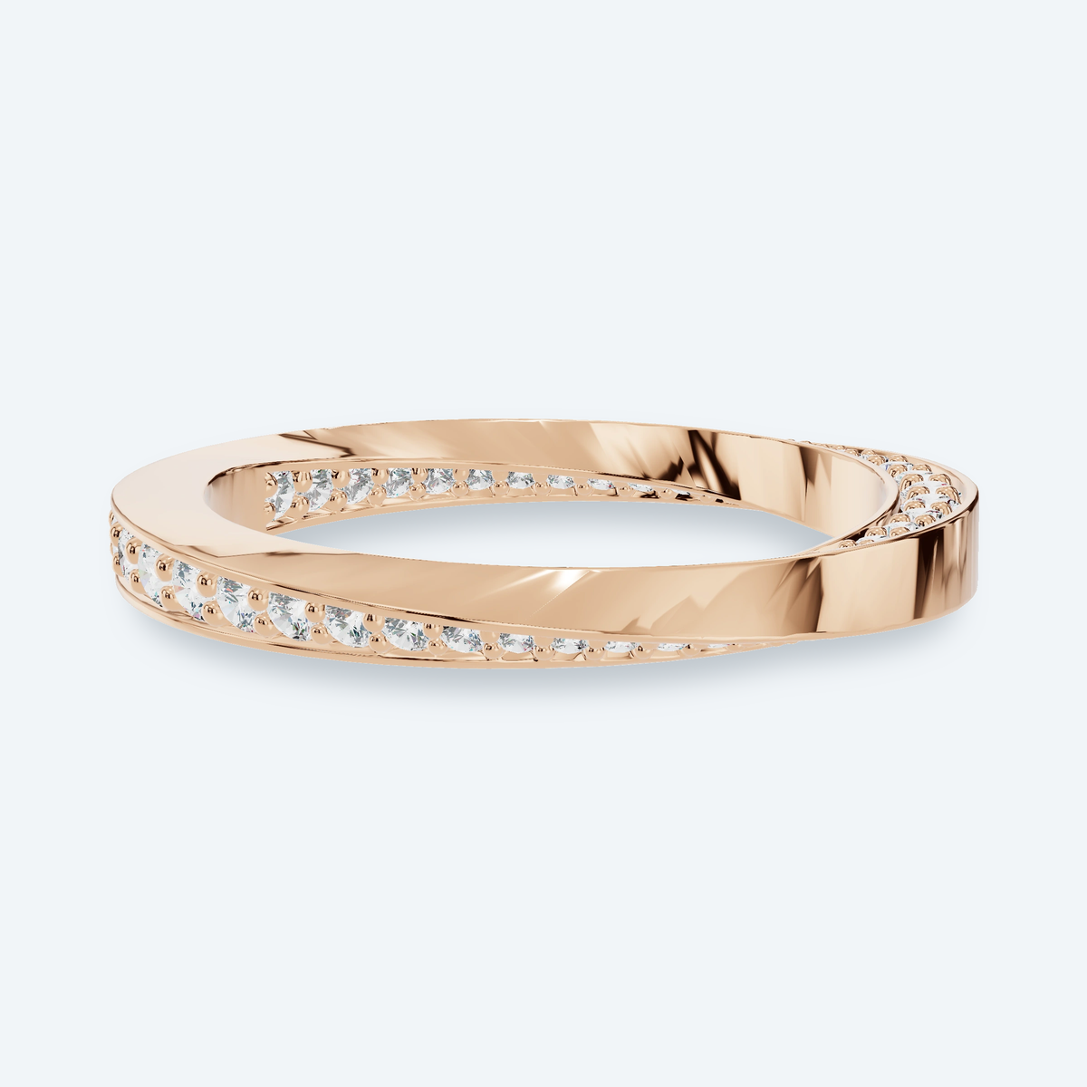 Spiral Pavé Lab Diamond Ring