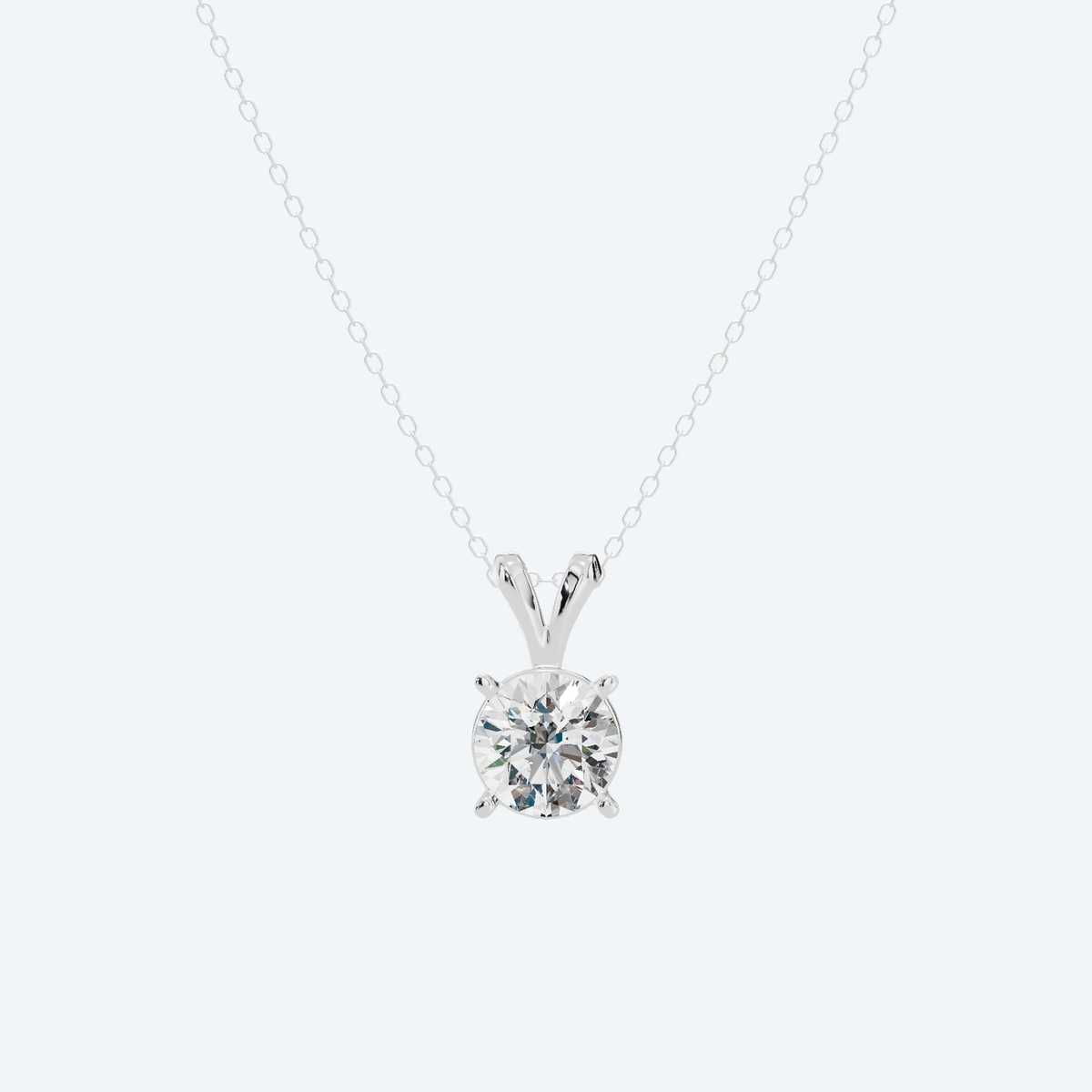 Split-Bail Round Lab Diamond Pendant