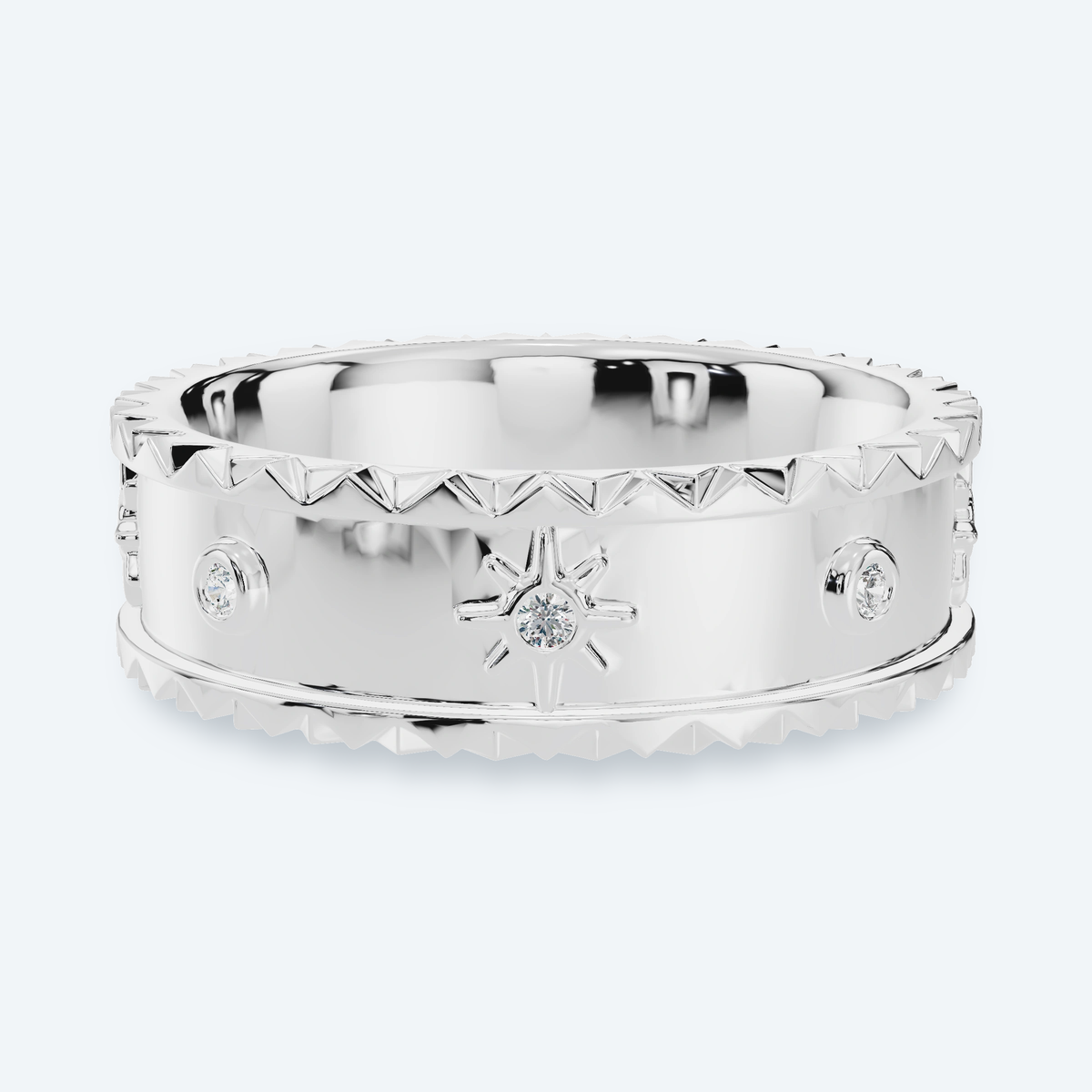 Starburst Bezel Lab Diamond Ring