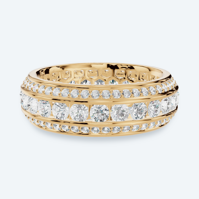 Three-Row Framed Lab Diamond Eternity Band