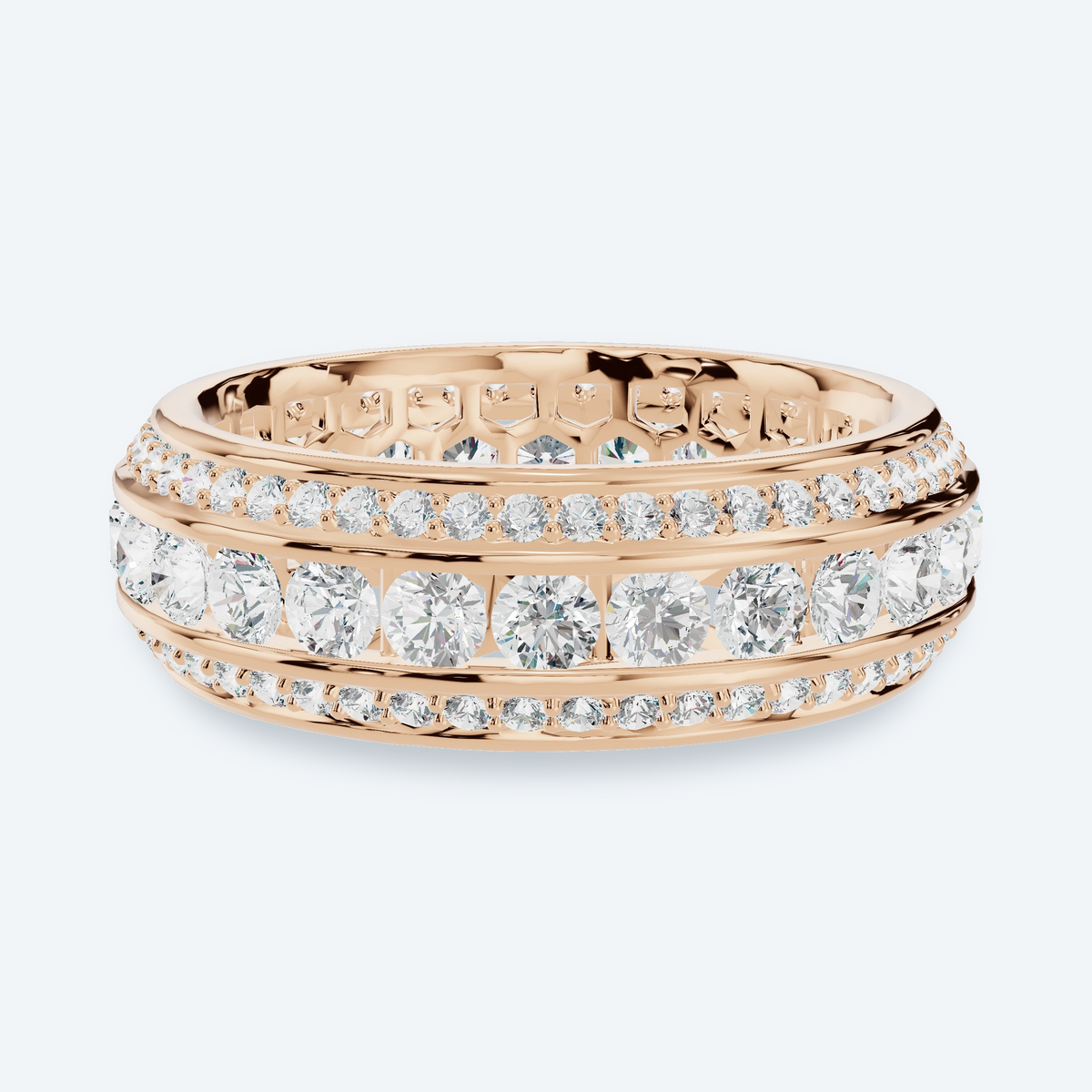 Three-Row Framed Lab Diamond Eternity Band