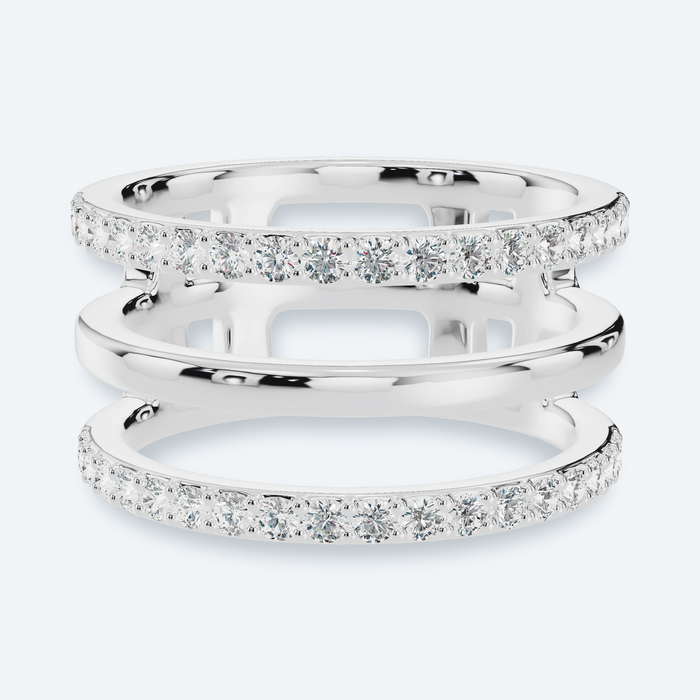 Triple-Band Pavé Lab Diamond Ring
