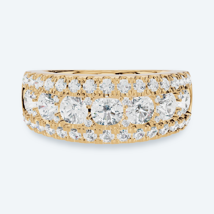 Triple-Row Pavé Lab Diamond Band