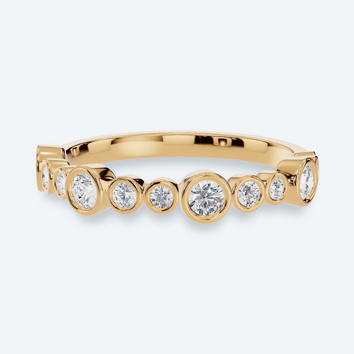 Twelve-Stone Bezel Lab Diamond Ring