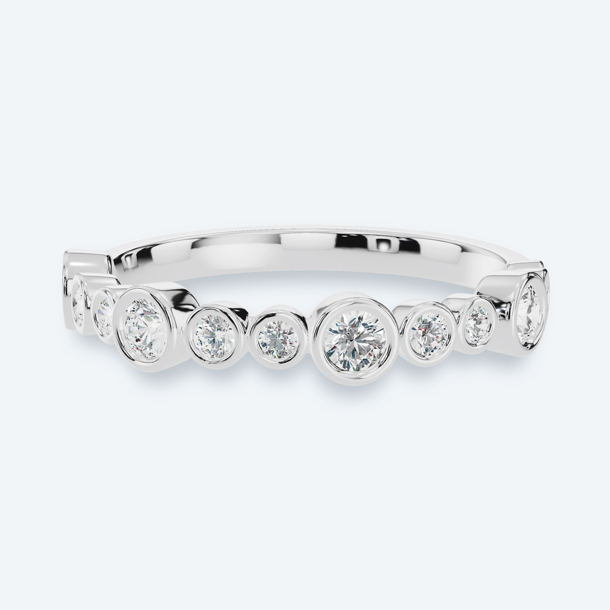 Twelve-Stone Bezel Lab Diamond Ring